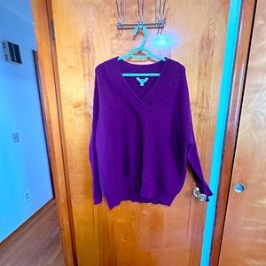 Purple sweater v-neck